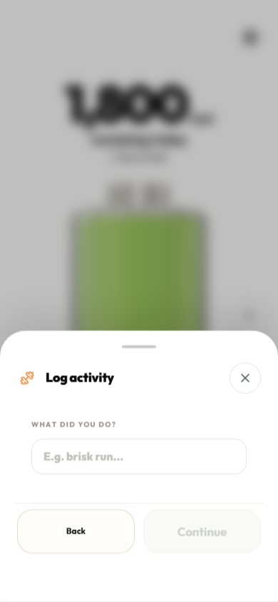 Calotank Premium screen for describing activity for an AI estimate.